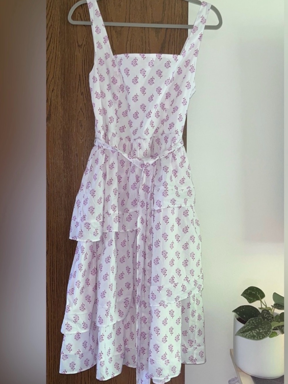 NWT J CREW Sleeveless Belted Tiered Midi Dress 10